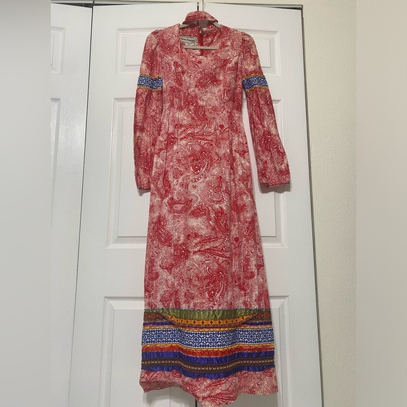 VINTAGE 70’s YOUNG INNOCENT By Arpeja maxi dress size 7 - Picture 1 of 11